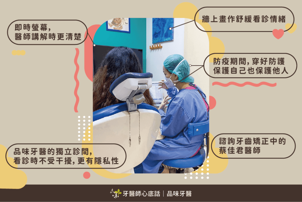 新竹品味牙醫的矯正蔡佳君醫師看診側拍照片